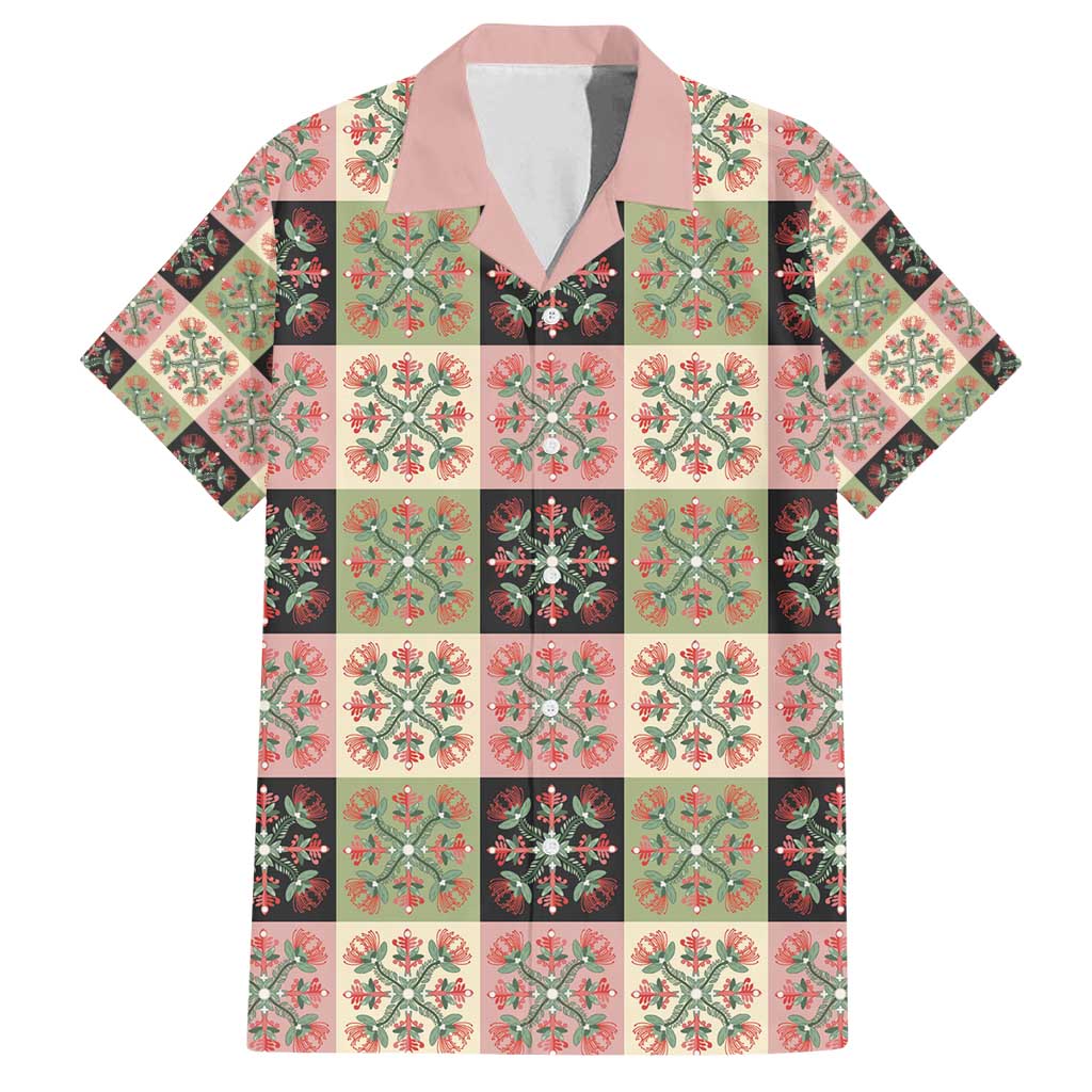 Seamless Pattern Pikake Lei Family Matching Long Sleeve Bodycon Dress and Hawaiian Shirt Floral Squares Pikake LT9 Dad's Shirt - Short Sleeve Pink - Polynesian Pride