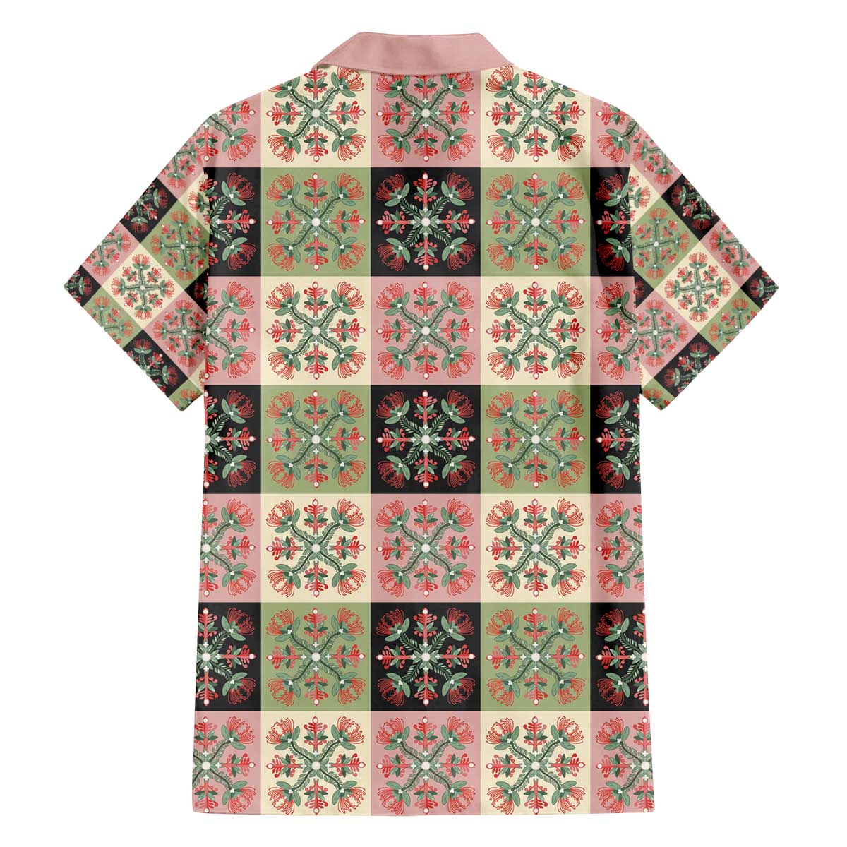 Seamless Pattern Pikake Lei Family Matching Off The Shoulder Long Sleeve Dress and Hawaiian Shirt Floral Squares Pikake LT9 - Polynesian Pride