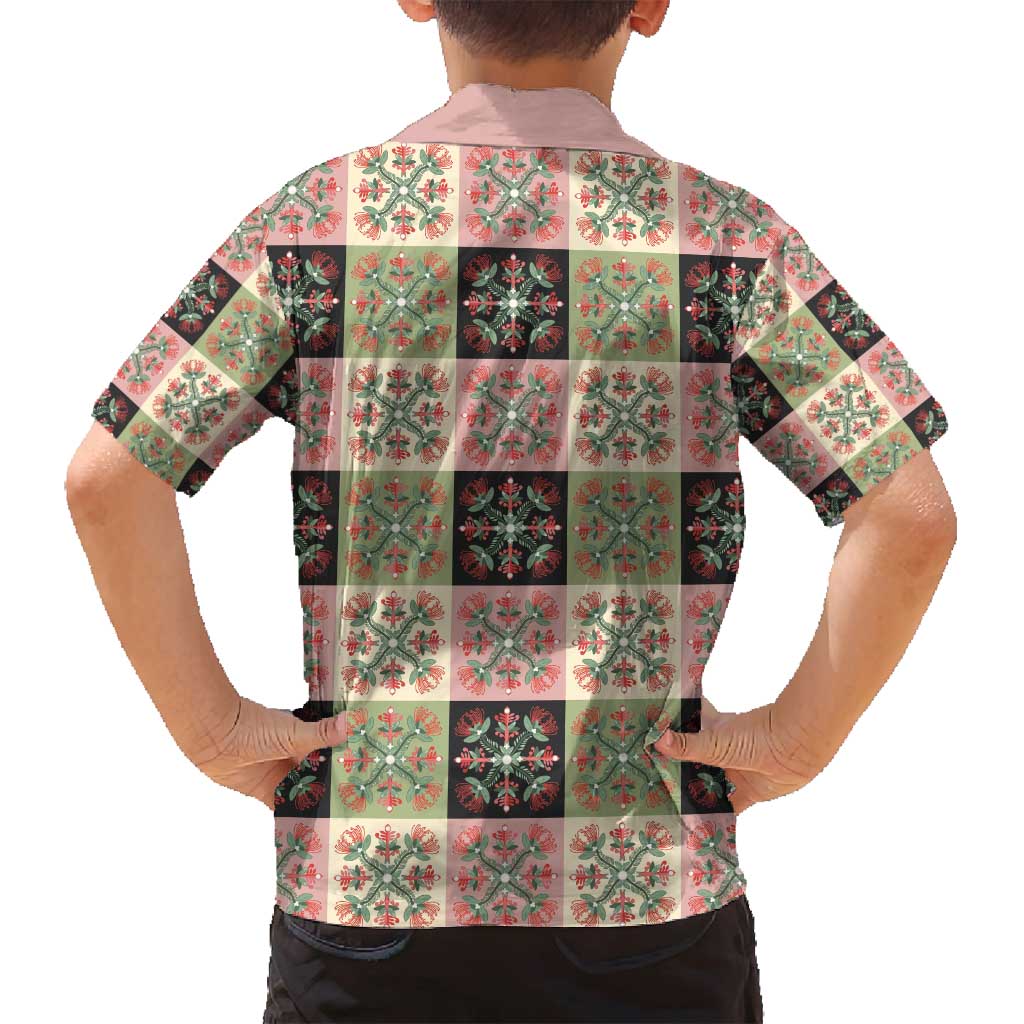 Seamless Pattern Pikake Lei Family Matching Off Shoulder Short Dress and Hawaiian Shirt Floral Squares Pikake LT9 - Polynesian Pride