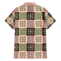 Seamless Pattern Pikake Lei Family Matching Off Shoulder Short Dress and Hawaiian Shirt Floral Squares Pikake LT9 - Polynesian Pride