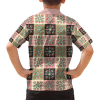Seamless Pattern Pikake Lei Family Matching Summer Maxi Dress and Hawaiian Shirt Floral Squares Pikake LT9 - Polynesian Pride