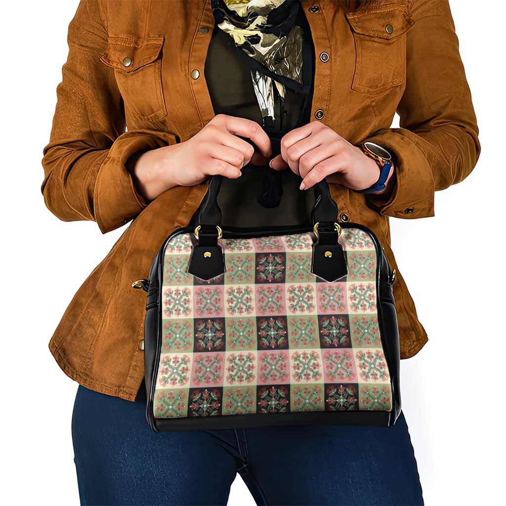 Seamless Pattern Pikake Lei Shoulder Handbag Floral Squares Pikake - Polynesian Pride