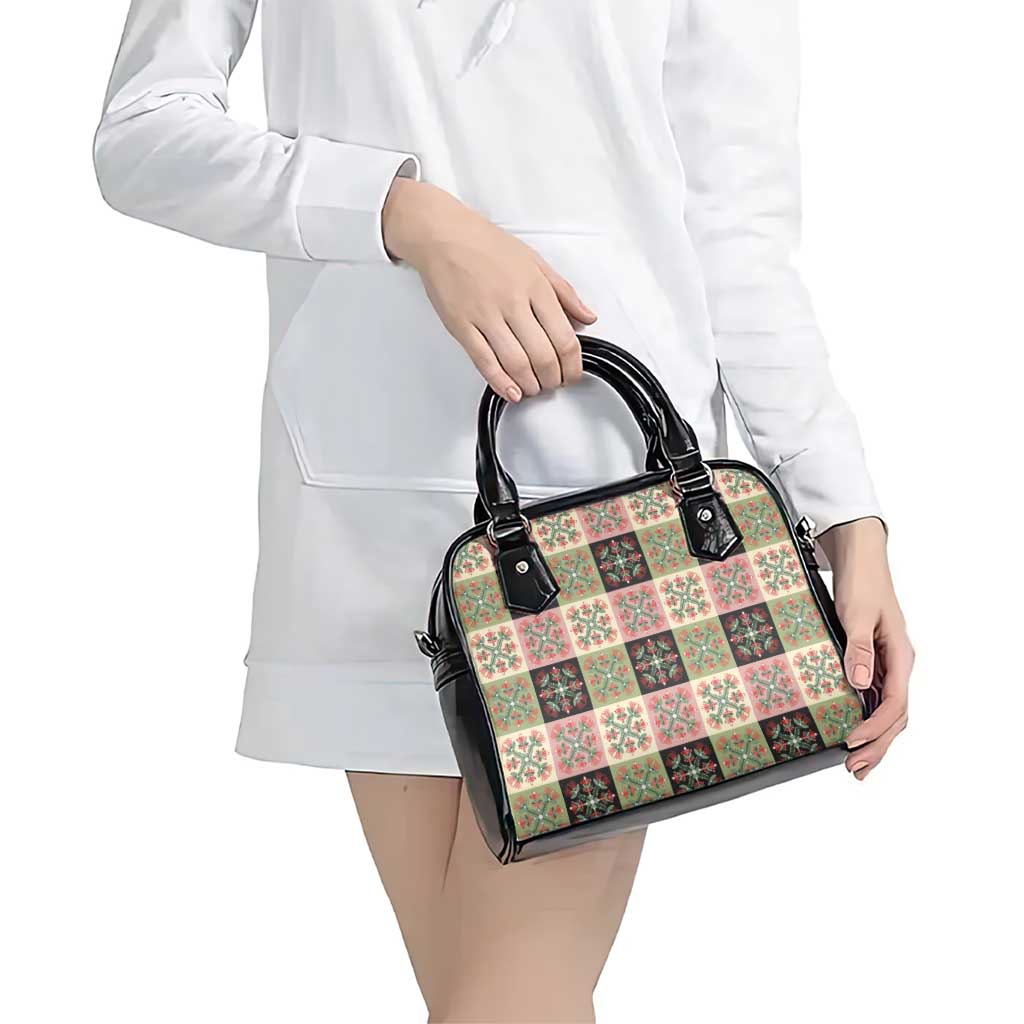 Seamless Pattern Pikake Lei Shoulder Handbag Floral Squares Pikake - Polynesian Pride
