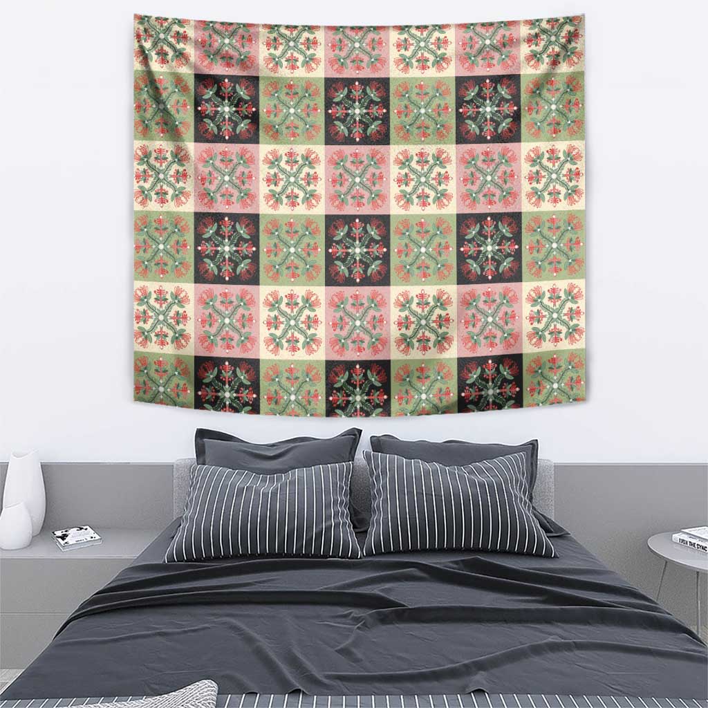 Seamless Pattern Pikake Lei Tapestry Floral Squares Pikake - Polynesian Pride
