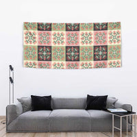 Seamless Pattern Pikake Lei Tapestry Floral Squares Pikake - Polynesian Pride