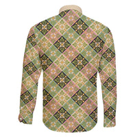 Seamless Pattern Puakenikeni and Kalo Family Matching Off Shoulder Short Dress and Hawaiian Shirt LT9 - Polynesian Pride
