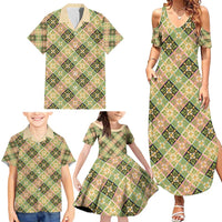 Seamless Pattern Puakenikeni and Kalo Family Matching Summer Maxi Dress and Hawaiian Shirt LT9 - Polynesian Pride