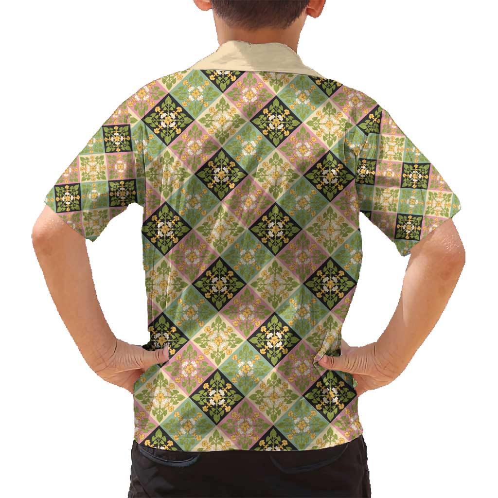 Seamless Pattern Puakenikeni and Kalo Family Matching Tank Maxi Dress and Hawaiian Shirt LT9 - Polynesian Pride