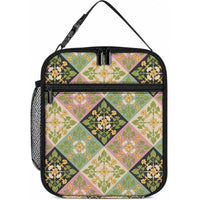 Seamless Pattern Puakenikeni and Kalo Lunch Bag LT9 10.2 × 8.3 × 4.3 inch Beige - Polynesian Pride