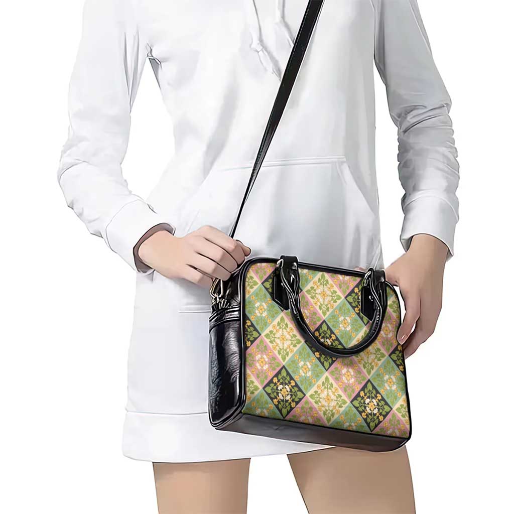 Seamless Pattern Puakenikeni and Kalo Shoulder Handbag - Polynesian Pride