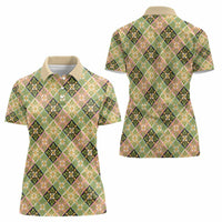 Seamless Pattern Puakenikeni and Kalo Women Polo Shirt - Polynesian Pride