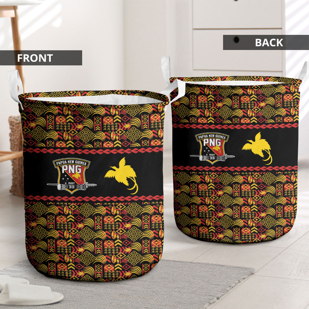 Papua New Guinea Kumuls Laundry Basket Bird of Paradise Black Version LT9 - Polynesian Pride