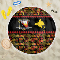 Papua New Guinea Kumuls Beach Blanket Bird of Paradise Black Version LT9 One Size 150cm Black - Polynesian Pride