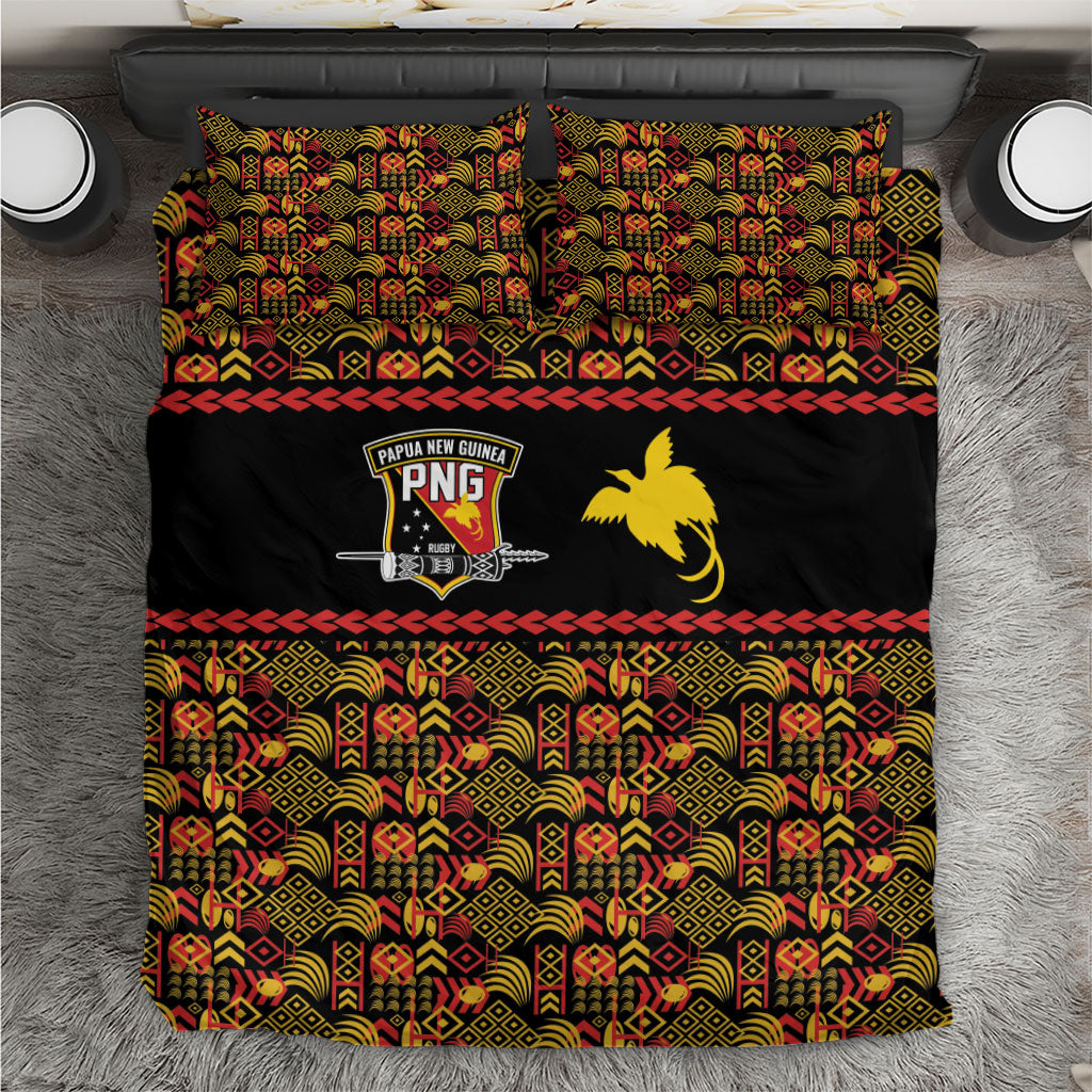 Papua New Guinea Kumuls Bedding Set Bird of Paradise Black Version LT9 Black - Polynesian Pride
