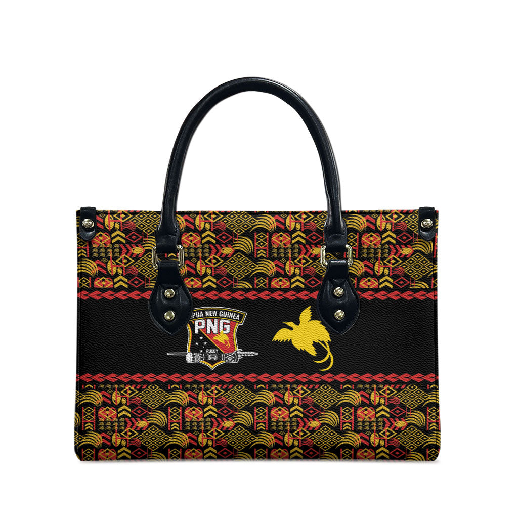 Papua New Guinea Kumuls Leather Bag Bird of Paradise Black Version LT9 - Polynesian Pride