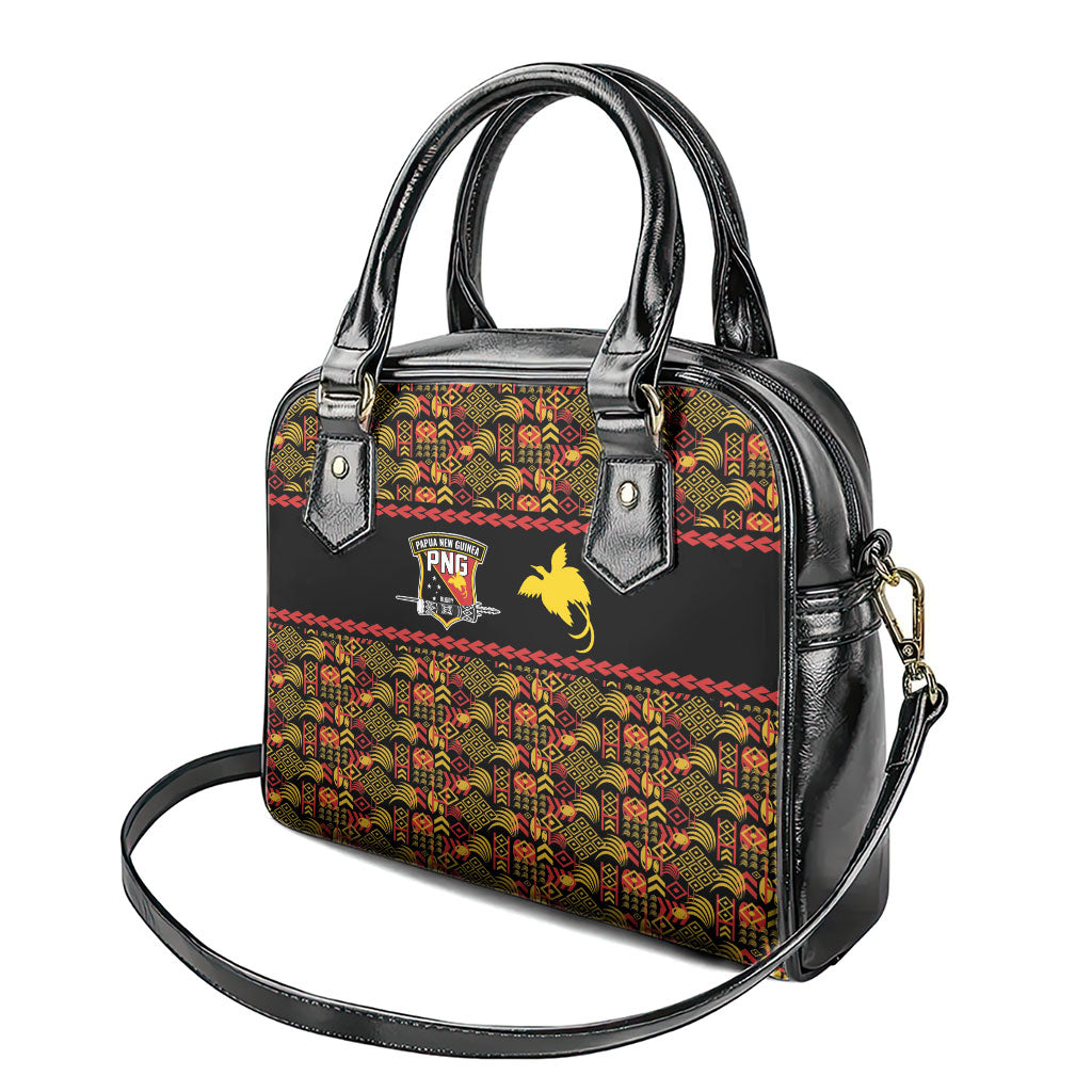 Papua New Guinea Kumuls Shoulder Handbag Bird of Paradise Black Version LT9 - Polynesian Pride