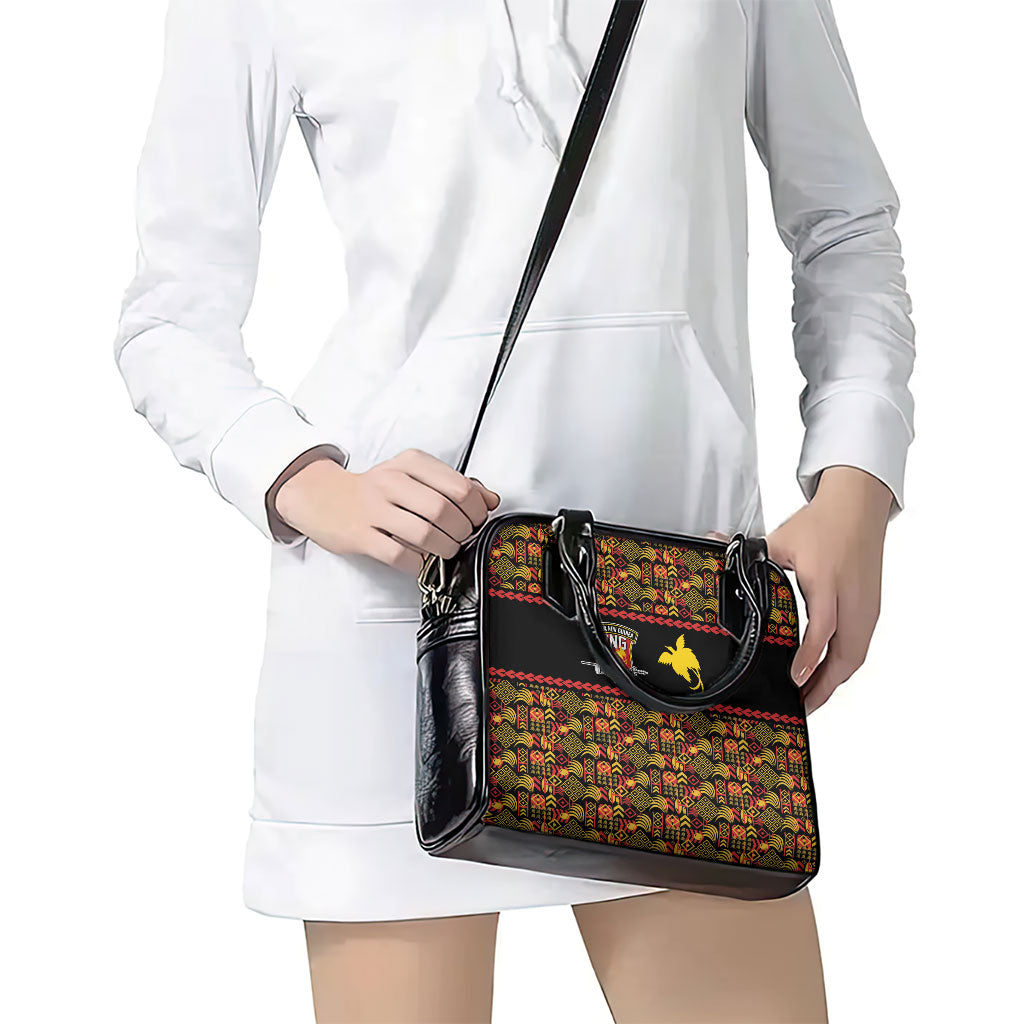 Papua New Guinea Kumuls Shoulder Handbag Bird of Paradise Black Version LT9 - Polynesian Pride