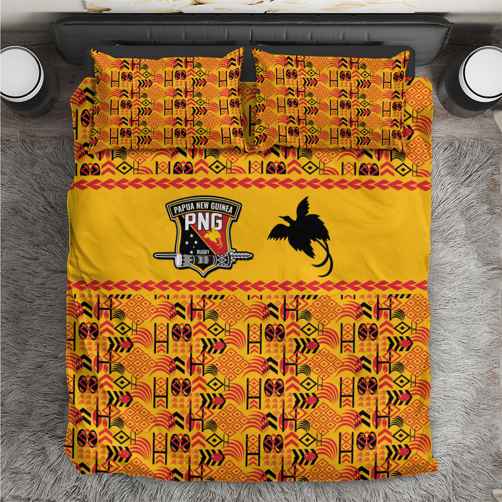 Papua New Guinea Kumuls Bedding Set Bird of Paradise Gold Version LT9 Gold - Polynesian Pride