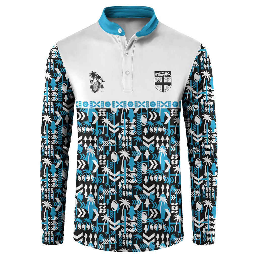 Fiji Bati Button Sweatshirt Bati Island Warrior Geometry