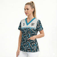 Fiji Bati Scrub Top Bati Island Warrior Geometry