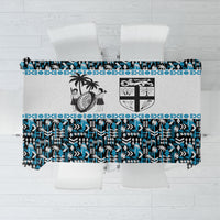 Fiji Bati Tablecloth Bati Island Warrior Geometry LT9 Blue - Polynesian Pride