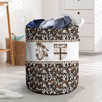Fiji Bati Laundry Basket Masi-inspired Tapa Pattern