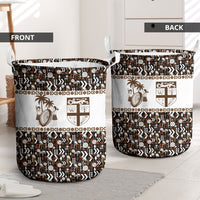 Fiji Bati Laundry Basket Masi-inspired Tapa Pattern