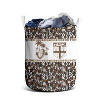 Fiji Bati Laundry Basket Masi-inspired Tapa Pattern