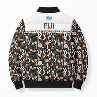 Fiji Bati Bomber Puffer Jacket Masi-inspired Tapa Pattern