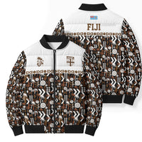 Fiji Bati Bomber Puffer Jacket Masi-inspired Tapa Pattern