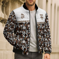 Fiji Bati Bomber Puffer Jacket Masi-inspired Tapa Pattern