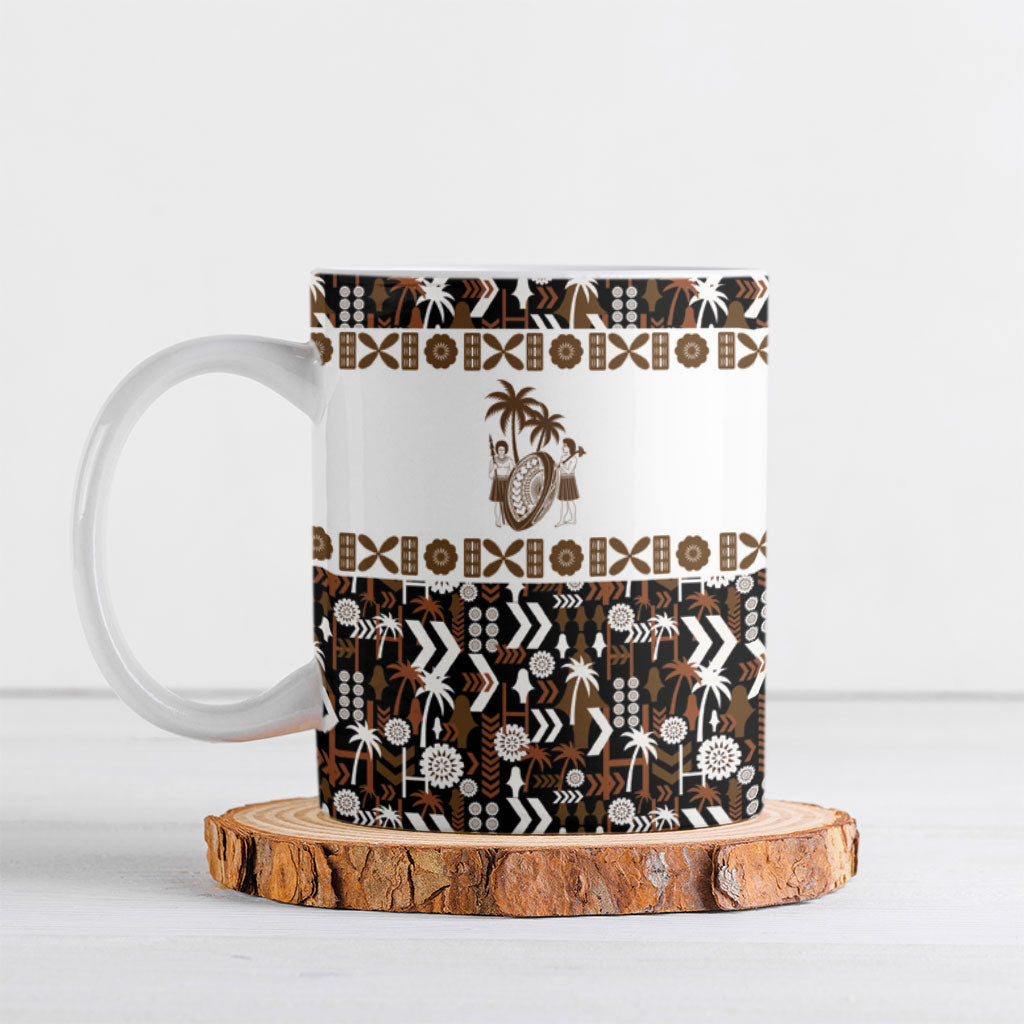 Fiji Bati Ceramic Mug Masi-inspired Tapa Pattern