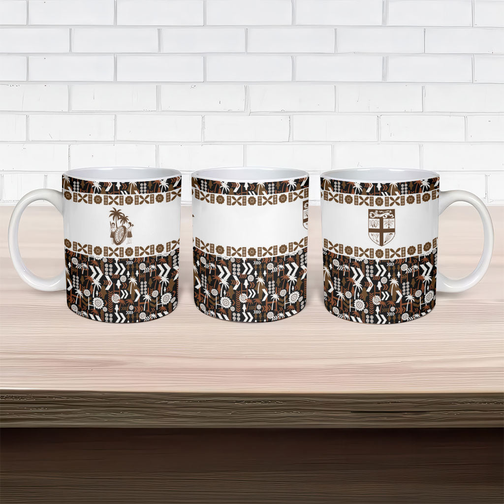 Fiji Bati Ceramic Mug Masi-inspired Tapa Pattern