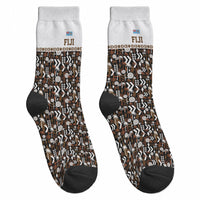 Fiji Bati Crew Socks Masi-inspired Tapa Pattern