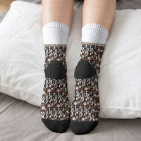 Fiji Bati Crew Socks Masi-inspired Tapa Pattern