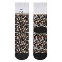 Fiji Bati Crew Socks Masi-inspired Tapa Pattern