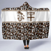 Fiji Bati Hooded Blanket Masi-inspired Tapa Pattern