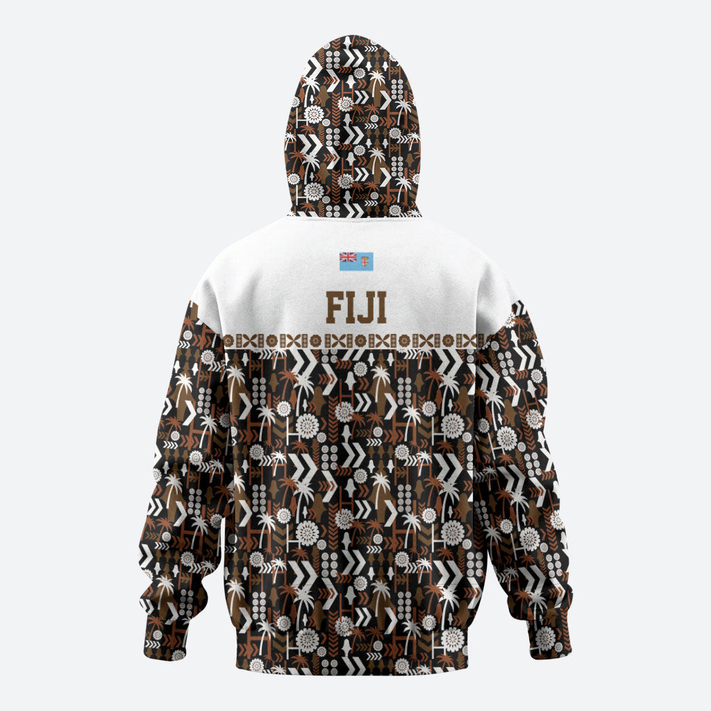 Fiji Bati Hoodie Masi-inspired Tapa Pattern LT9 - Polynesian Pride
