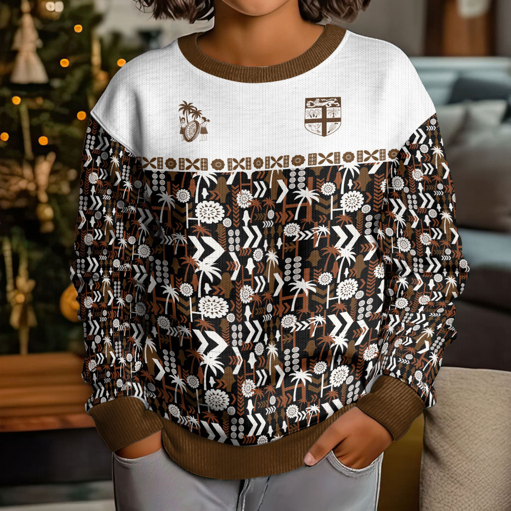 Fiji Bati Kid Ugly Christmas Sweater Masi-inspired Tapa Pattern LT9 - Polynesian Pride
