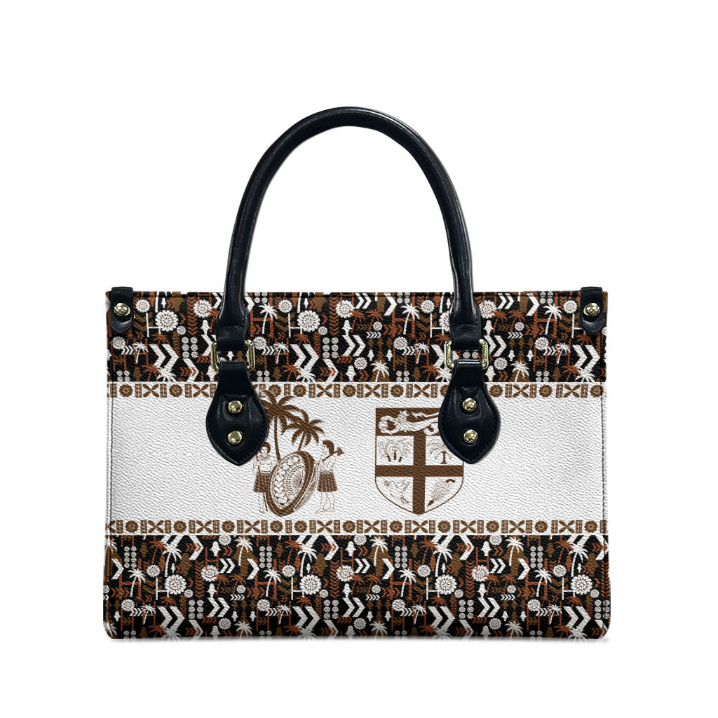 Fiji Bati Leather Bag Masi-inspired Tapa Pattern
