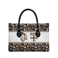 Fiji Bati Leather Bag Masi-inspired Tapa Pattern