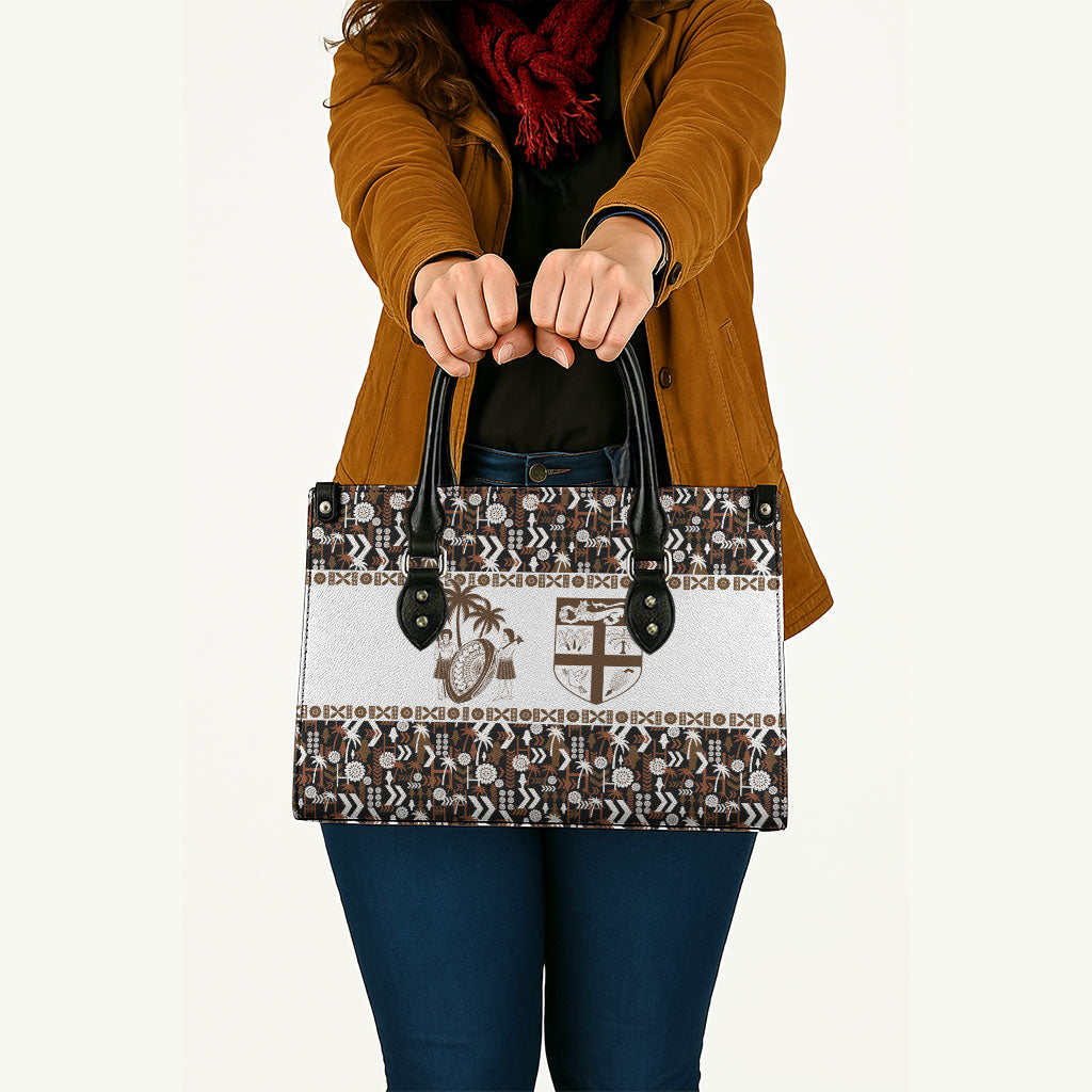 Fiji Bati Leather Bag Masi-inspired Tapa Pattern