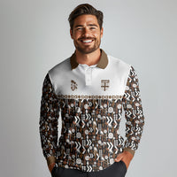 Fiji Bati Long Sleeve Polo Shirt Masi-inspired Tapa Pattern