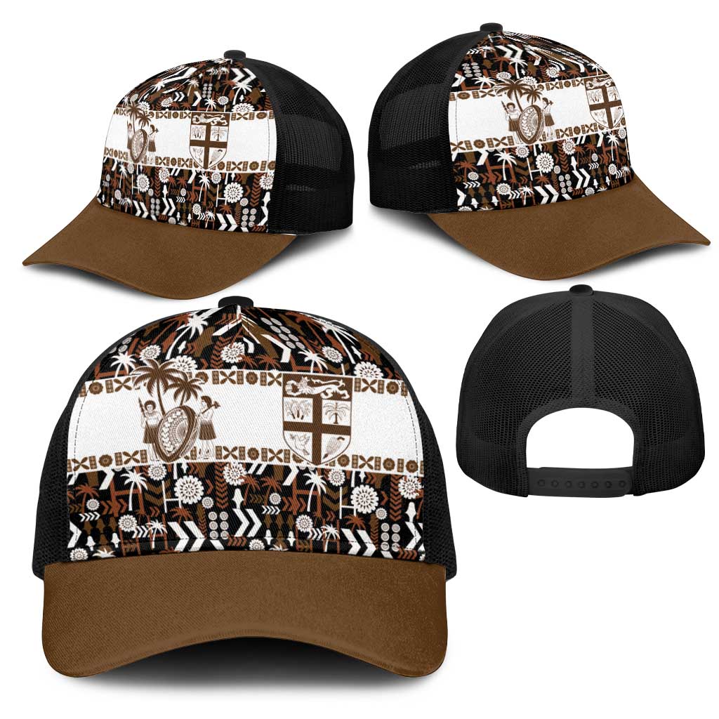 Fiji Bati Mesh Trucker Cap Masi-inspired Tapa Pattern