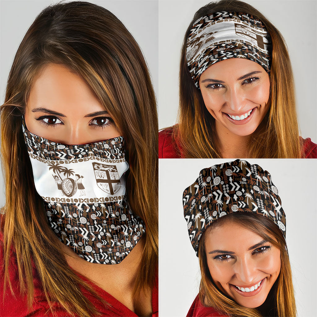 Fiji Bati Neck Gaiter Masi-inspired Tapa Pattern