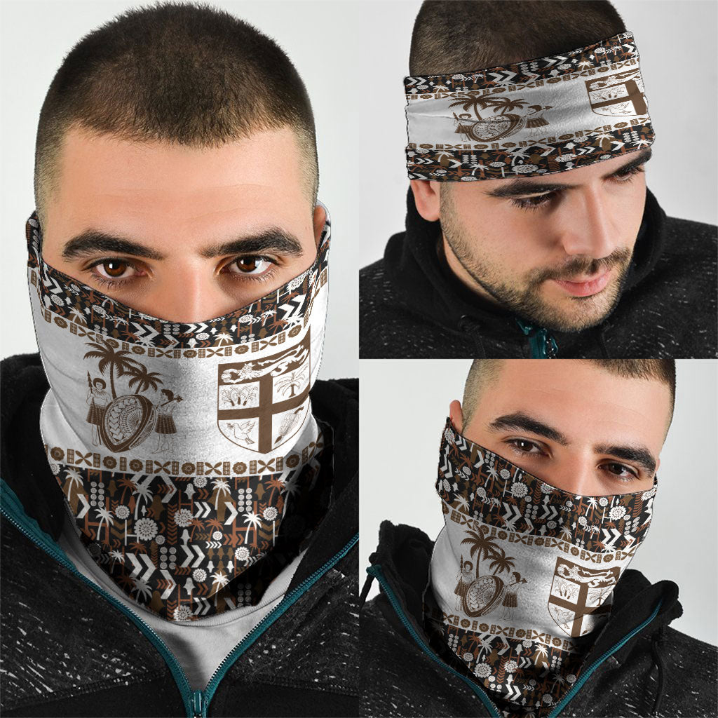 Fiji Bati Neck Gaiter Masi-inspired Tapa Pattern