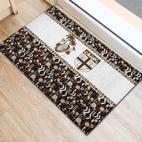 Fiji Bati Rubber Doormat Masi-inspired Tapa Pattern