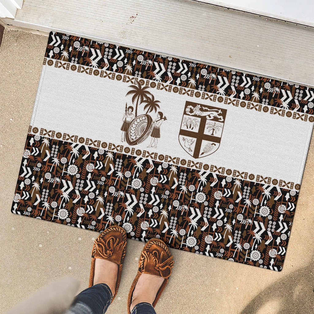 Fiji Bati Rubber Doormat Masi-inspired Tapa Pattern
