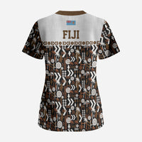 Fiji Bati Scrub Top Masi-inspired Tapa Pattern