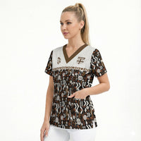 Fiji Bati Scrub Top Masi-inspired Tapa Pattern